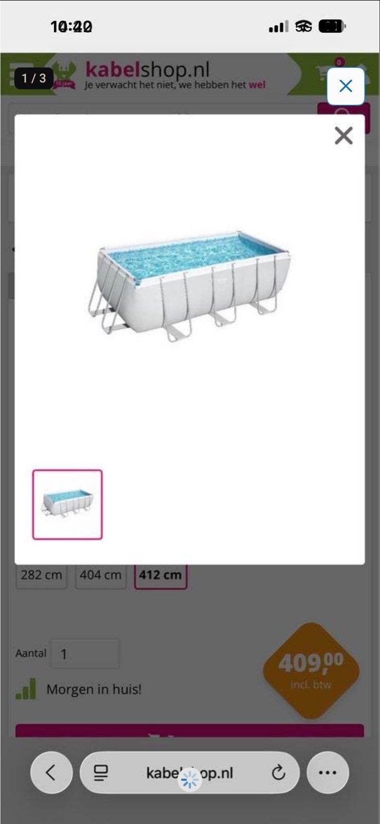 Intex Zwembad 412x201x122 met filterpomp en extra's, 200 tot 300 cm, Zo goed als nieuw, Rechthoekig, Ophalen