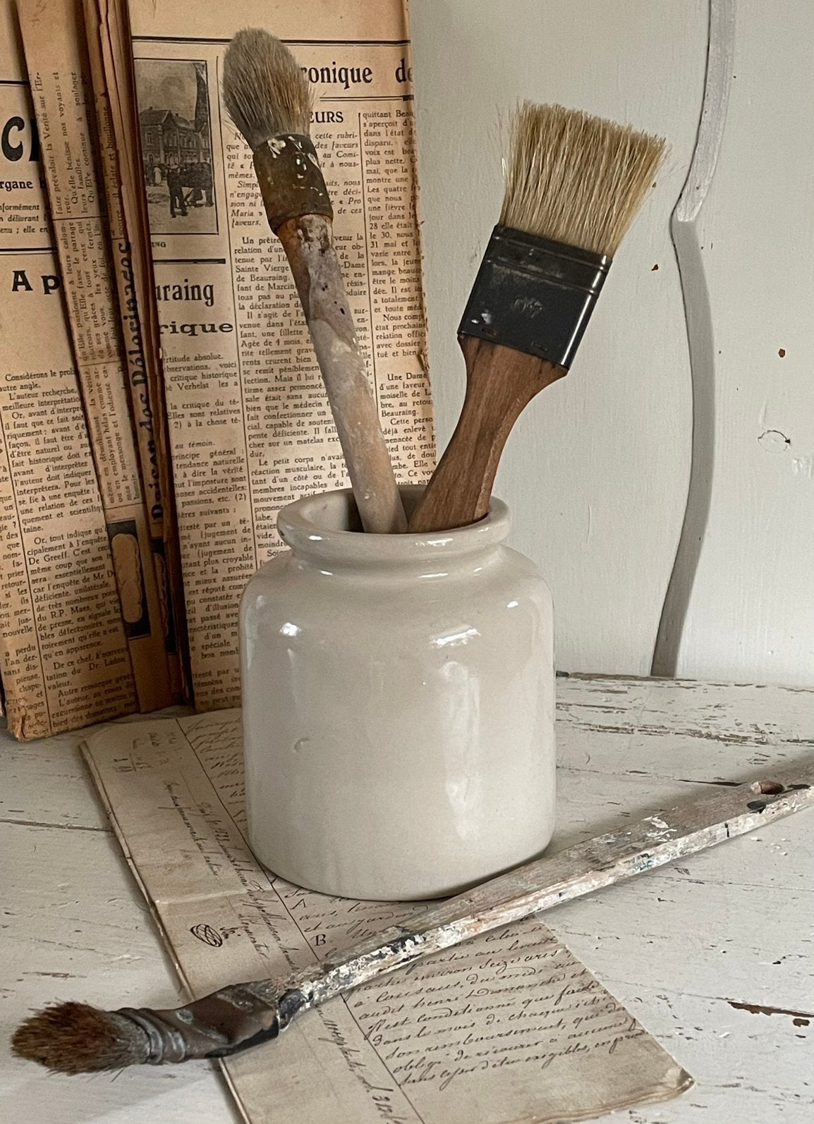 Brocante oude grespot (1), Ophalen of Verzenden