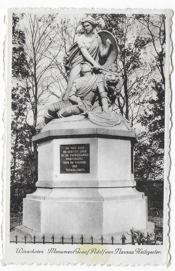Winschoten Monument Gelopen Ansichtkaart (B7486 ), Ophalen of Verzenden, 1960 tot 1980, Gelopen, Groningen