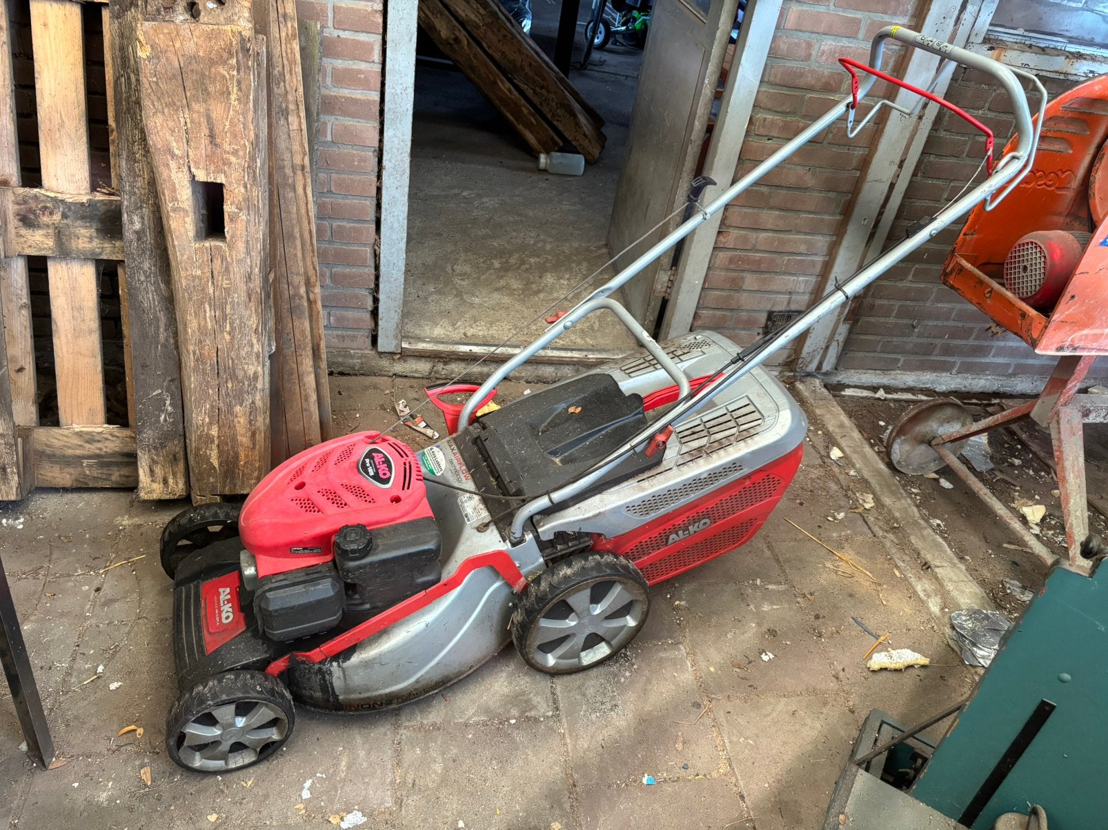 Te koop loop of sloop grasmaaier, Tuin en Terras, Ophalen, Cirkelmaaier, Gebruikt, Opvangbak