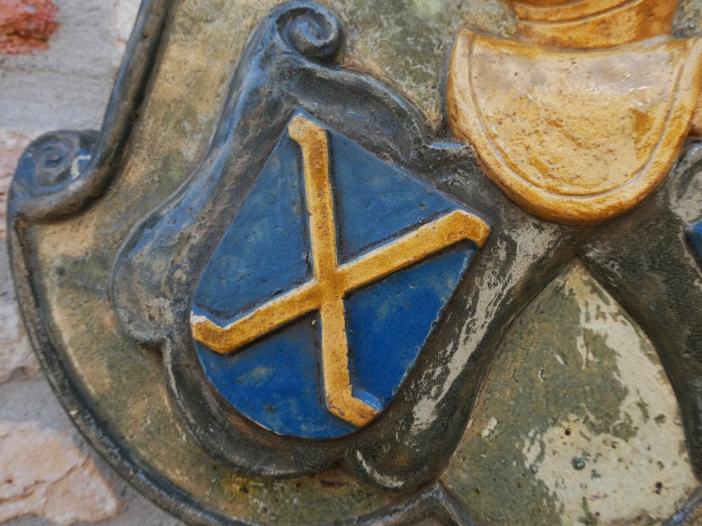Gevelsteen wapenschild Ridderhelm Heraldiek RIT Tegelen, Ophalen of Verzenden