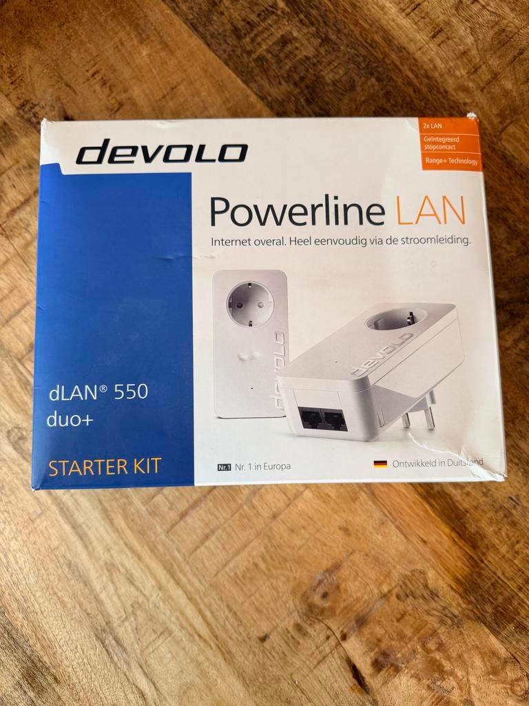 Twee sets Devolo’s dLAN 550 duo+ Powerline LAN Starter Kit, Computers en Software, Powerlines, Zo goed als nieuw, Ophalen