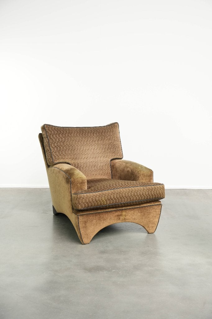 Stoffen Art Deco design fauteuil van Bart van Bekhoven, Ophalen, Gebruikt, 100 tot 125 cm, Bart van Bekhoven