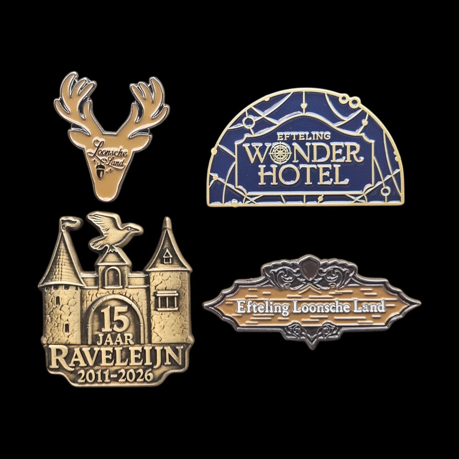 Efteling CYS 1,2,3&4 fan pins set *Nieuw*, Verzamelen, Efteling, Nieuw, Button of Speldje, Ophalen of Verzenden