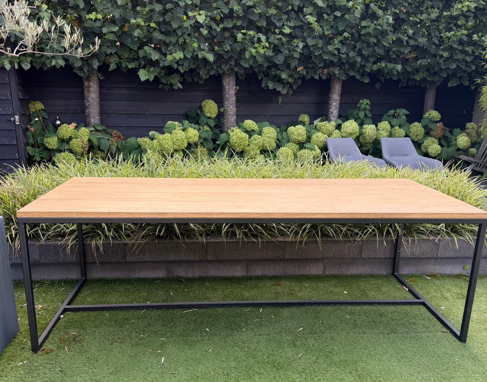 Eettafel eikenhout 240x100x77 (lxbxh), Ophalen, Eikenhout, 200 cm of meer, 50 tot 100 cm