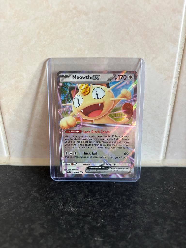 Pokemon kaart Meowth ex 062/068 NM Perfect Order Set, Ophalen, Zo goed als nieuw, Losse kaart