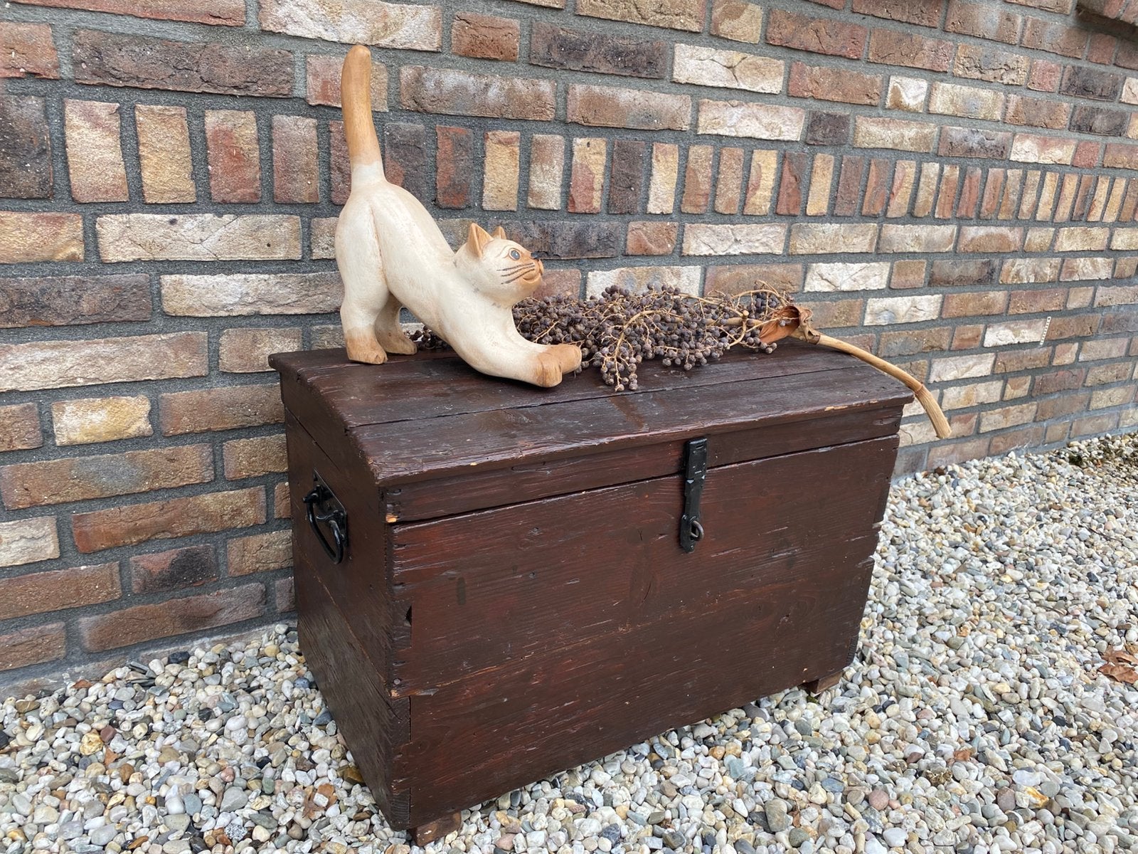Vintage houten kist, Ophalen, Gebruikt, 50 tot 100 cm, Minder dan 50 cm