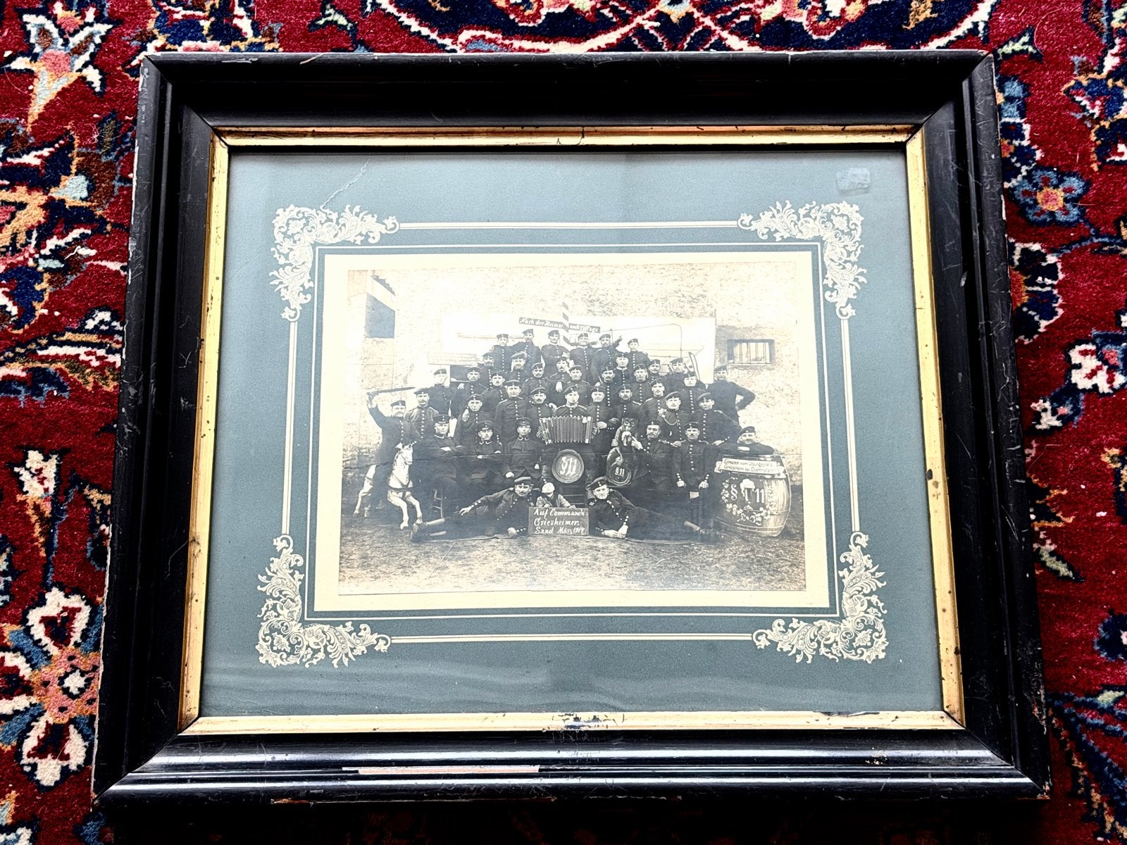 Historische foto van soldaten, ingelijst, Ophalen of Verzenden, Nederland, Foto of Poster