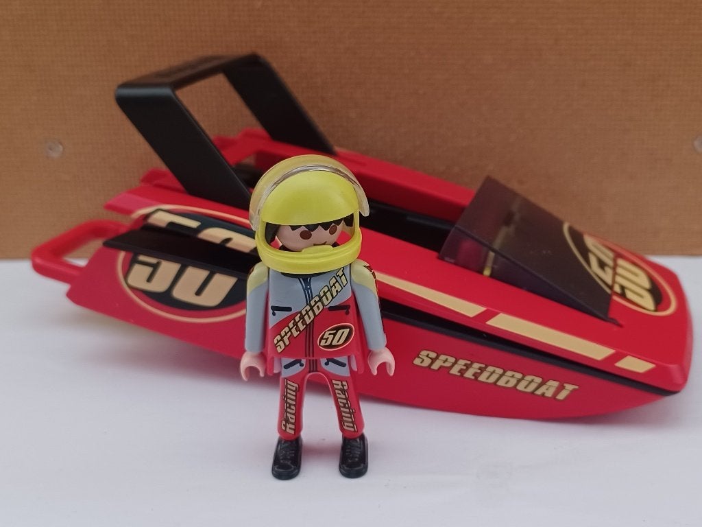 playmobil raceboot, Verzenden, Gebruikt, Complete set