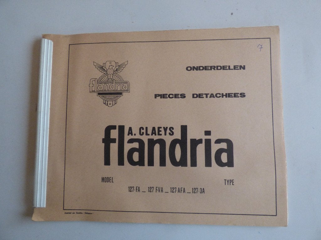 FLANDRIA 127.FA-127F.VA-127.AFA-127.3A ONDERDELENLIJST, Ophalen of Verzenden, Zo goed als nieuw
