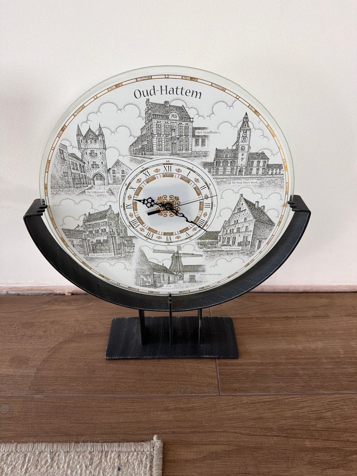 Oud-Hattem Tafelklok - Decoratieve Klok met Stadsgezichten, Ophalen