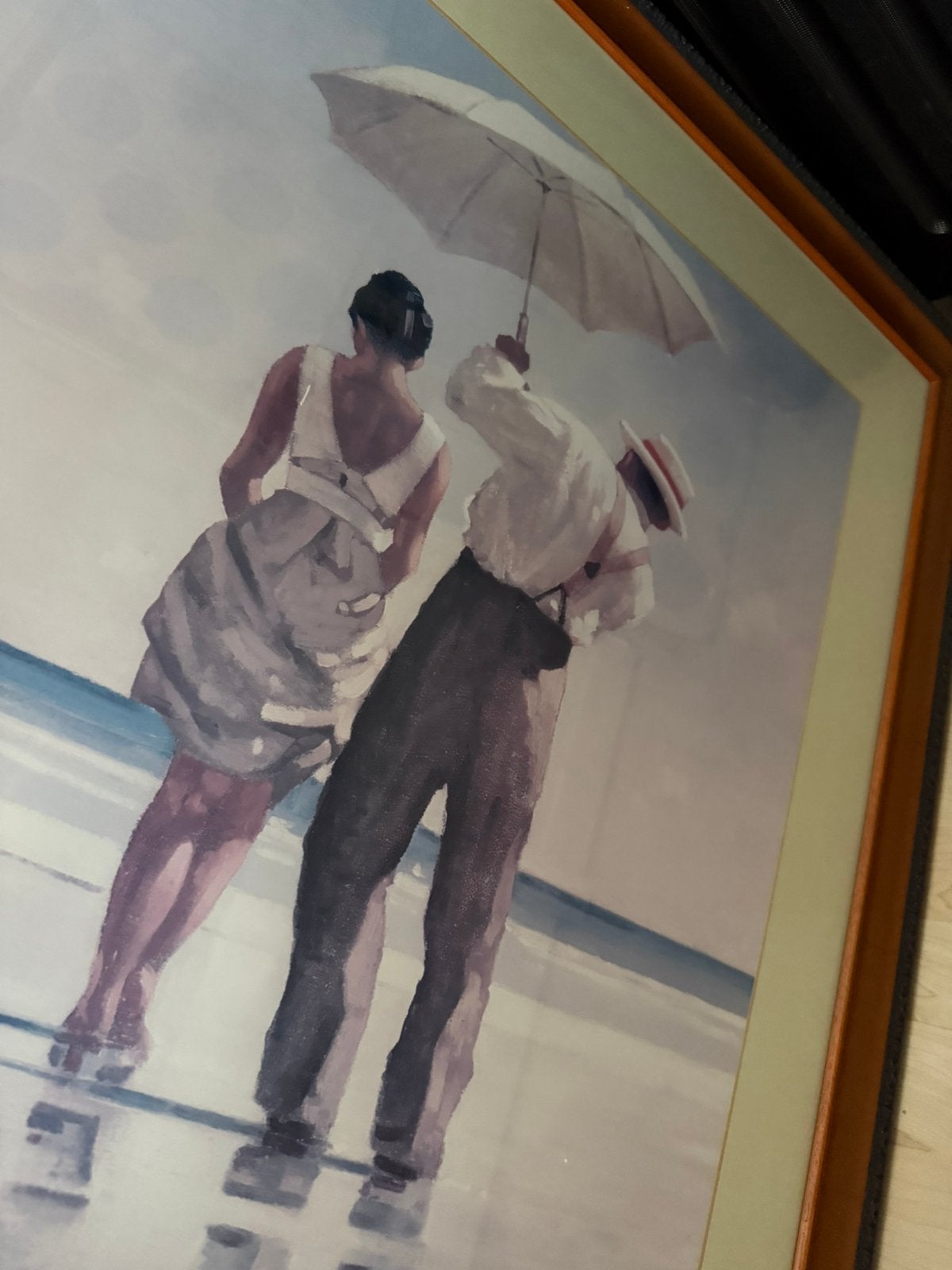 Jack Vettriano – Mad Dogs – ingelijste kunstdruk 110  90 cm, Met passe-partout, Ophalen, Portret en Figuren