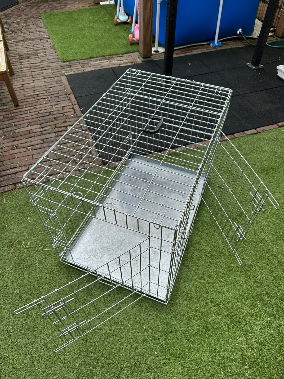Hondenbench incl. hoes – 92 x 58 x 65 cm, Dieren en Toebehoren, Ophalen, Zo goed als nieuw