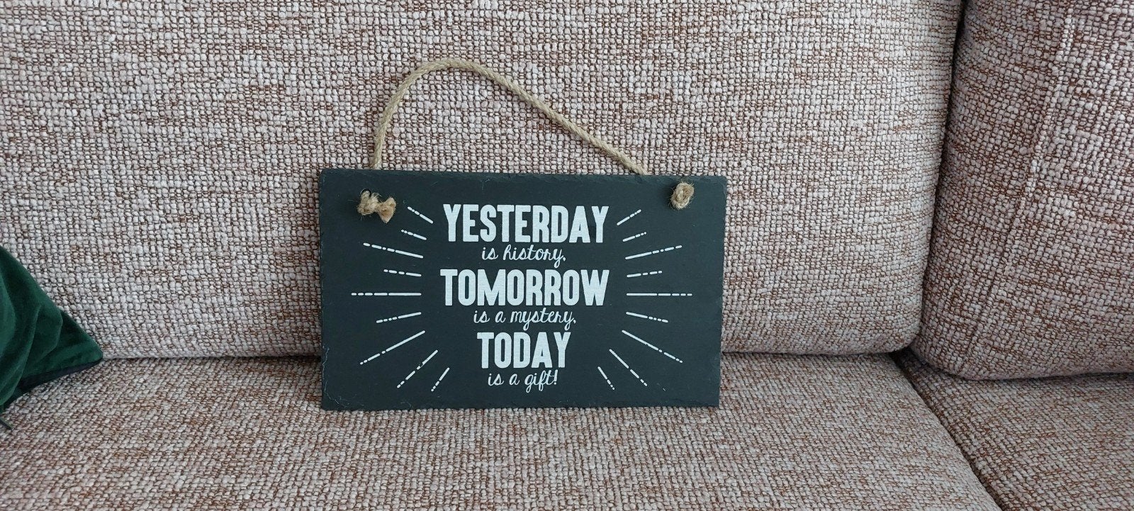 Nieuw Cadeautje: Leisteen Plaatje met Inspirerende Tekst, Ophalen, Nieuw, Zwart, Steen/keramiek