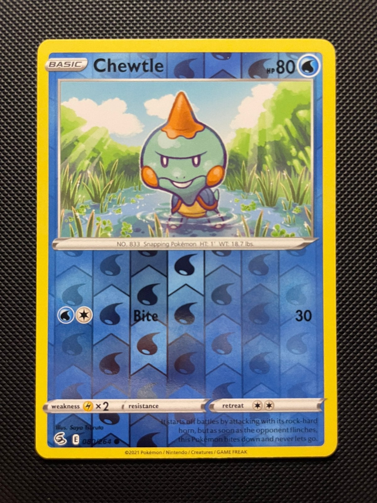 Chewtle 080/264 Reverse Holo Fusion Strike Packfresh, Ophalen of Verzenden, Zo goed als nieuw