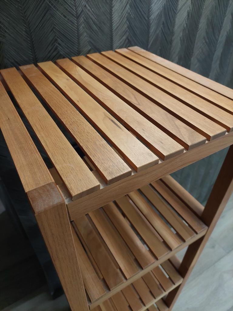 Houten badkamerrek met 4 planken, Ophalen of Verzenden, Gebruikt