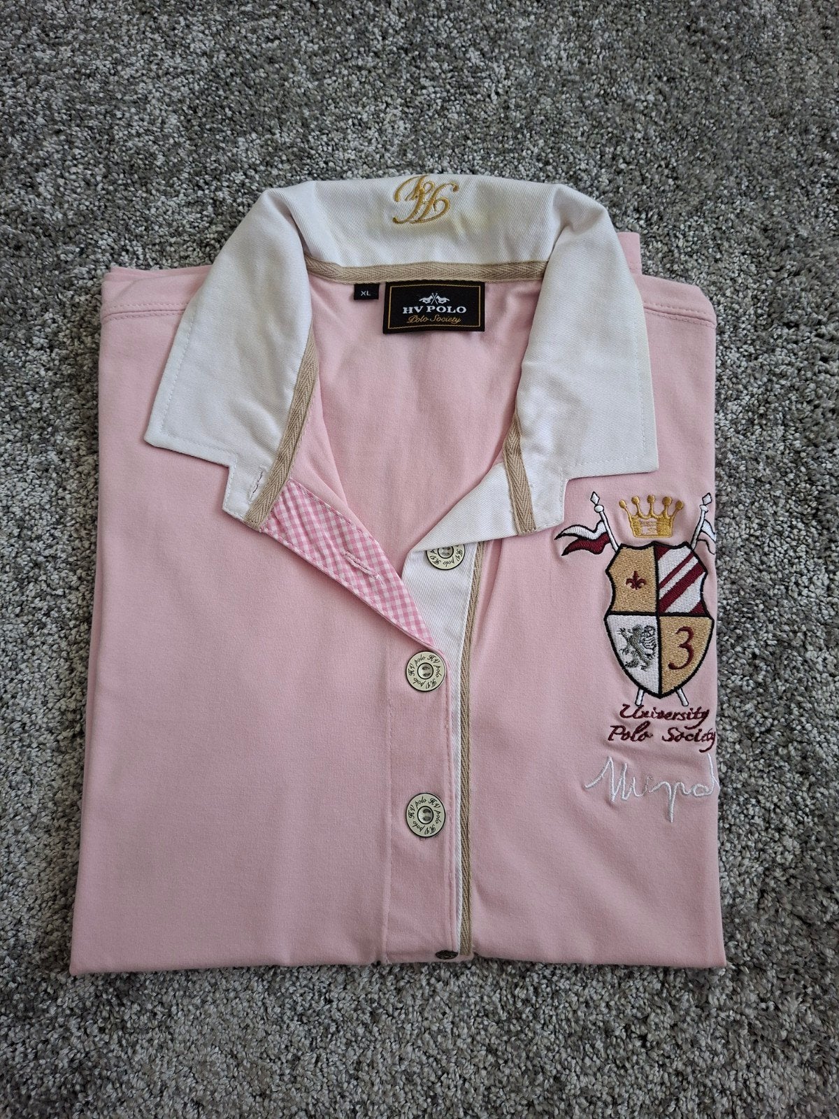 Poloshirt HV Society roze maat XL, Maat 46/48 (XL) of groter, Ophalen of Verzenden, Zo goed als nieuw, Korte mouw