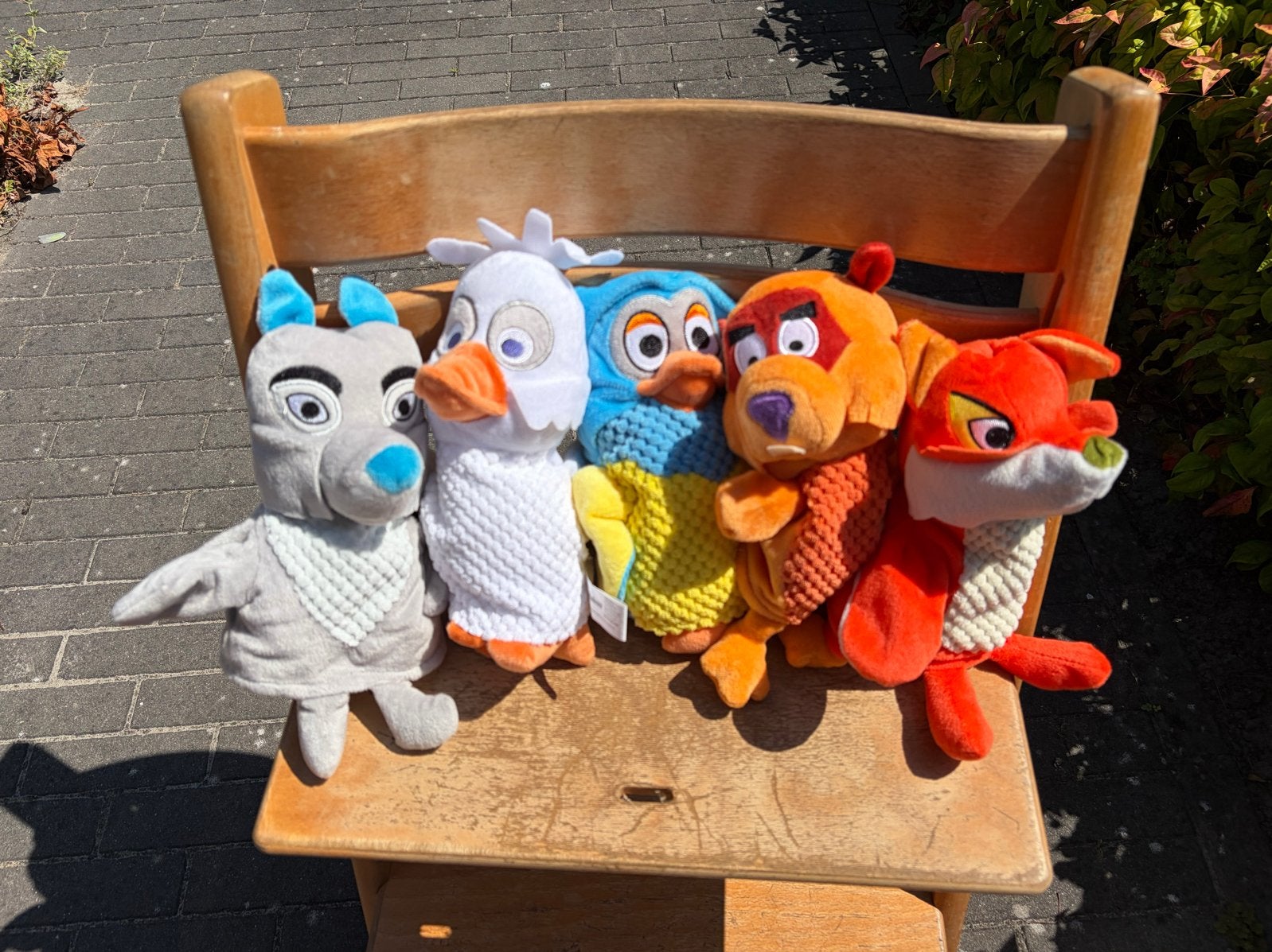 Fabeltjeskrant handpoppen - complete set van 5, Ophalen, Gebruikt, Overige merken, Overige karakters