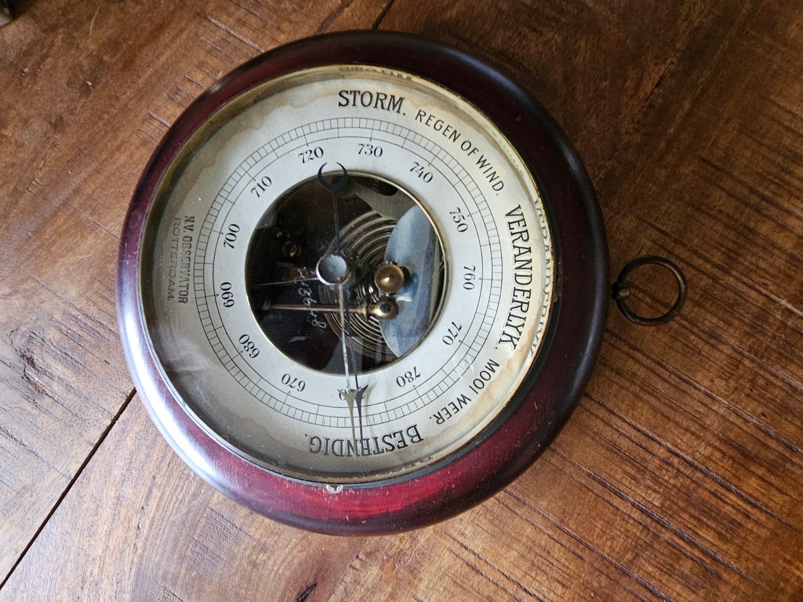 Antieke Barometer van NV Observator Rotterdam, Ophalen of Verzenden, Gebruikt, Barometer