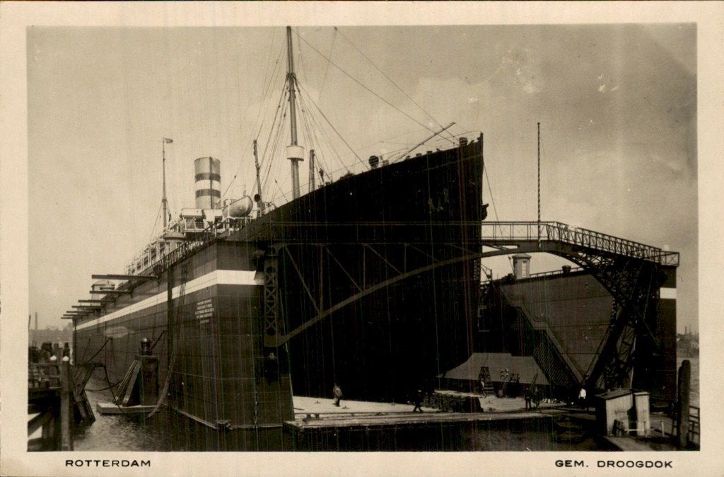 Rotterdam - Droogdok - Fotokaart - 1930, Verzamelen, Ophalen of Verzenden, 1920 tot 1940, Ongelopen, Zuid-Holland