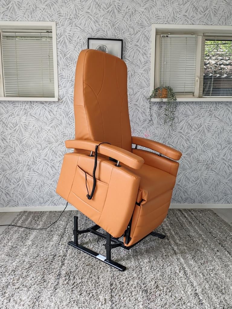 Fitform zgan leren sta op stoel relax fauteuil, Fitform, Leer, Ophalen of Verzenden, Zo goed als nieuw
