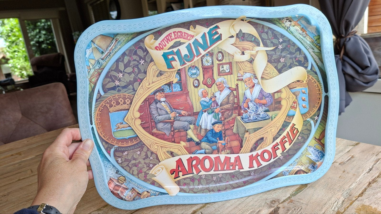 Vintage Douwe Egberts dienblad - Fijn Aroma Koffie, Ophalen of Verzenden