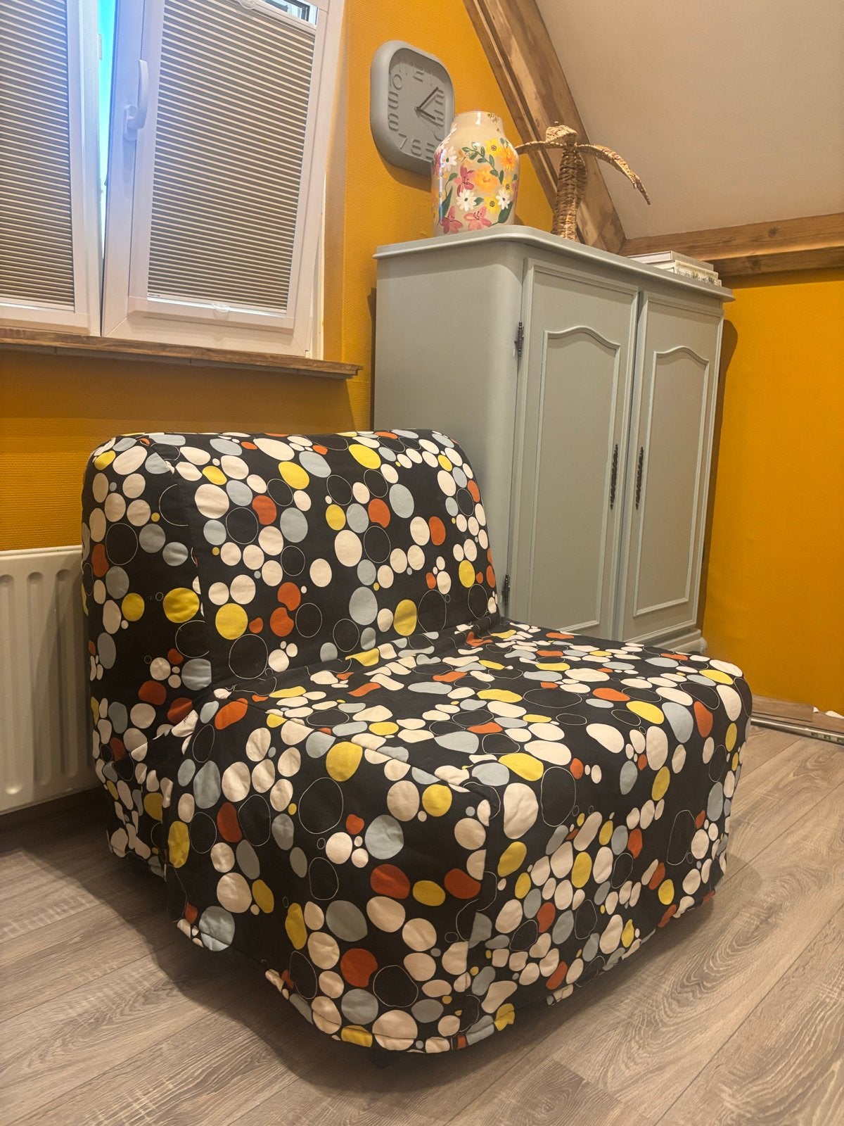 IKEA LYCKSELE slaapstoel, Ophalen, Gebruikt, Eenpersoons, Meerkleurig