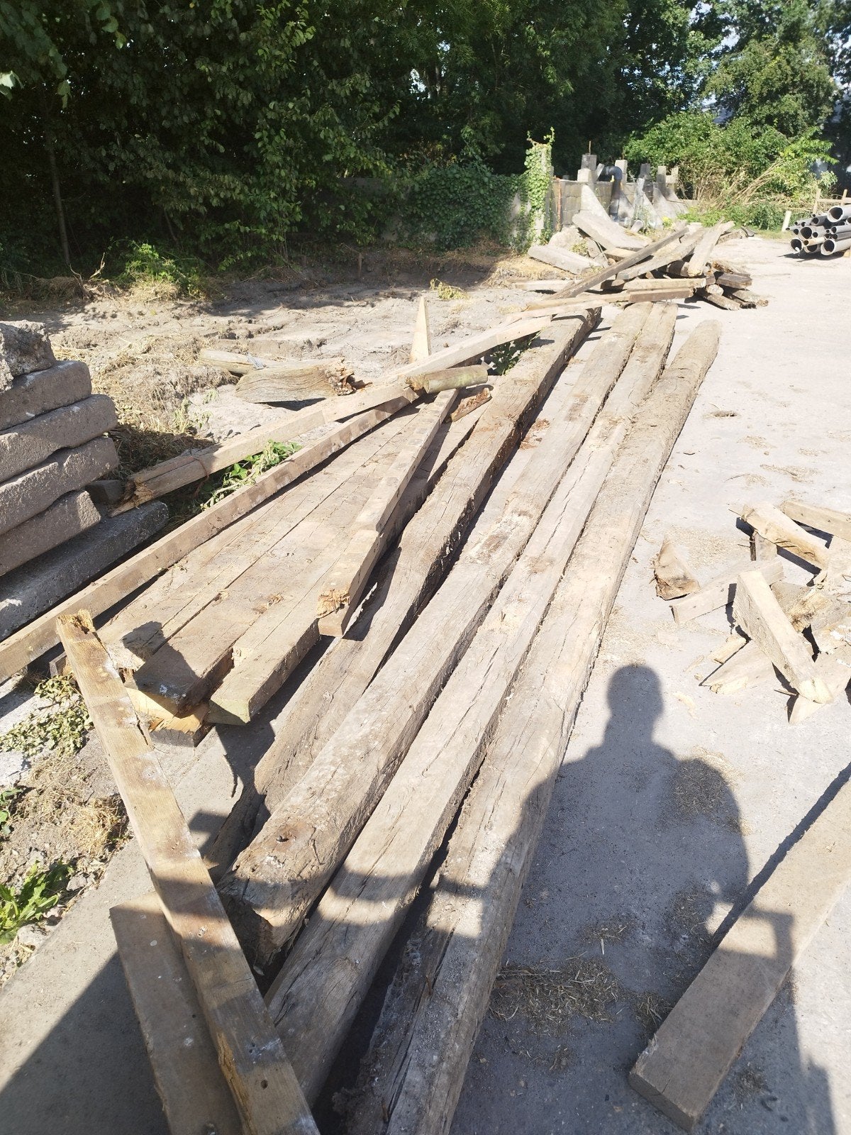 4 meerpalen van 8 meter, Ophalen, Gebruikt, 250 cm of meer, Palen