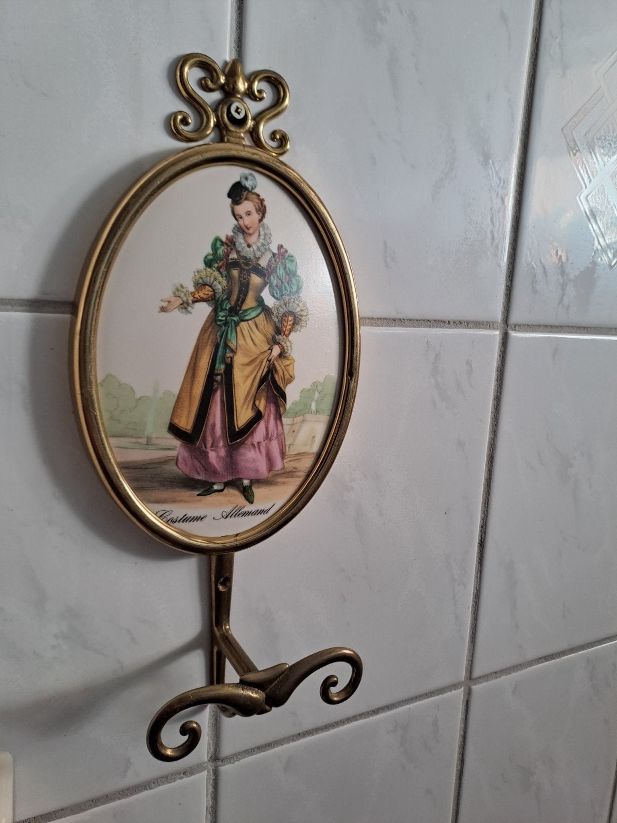 Elegante messing kapstok met afbeelding, Ophalen of Verzenden