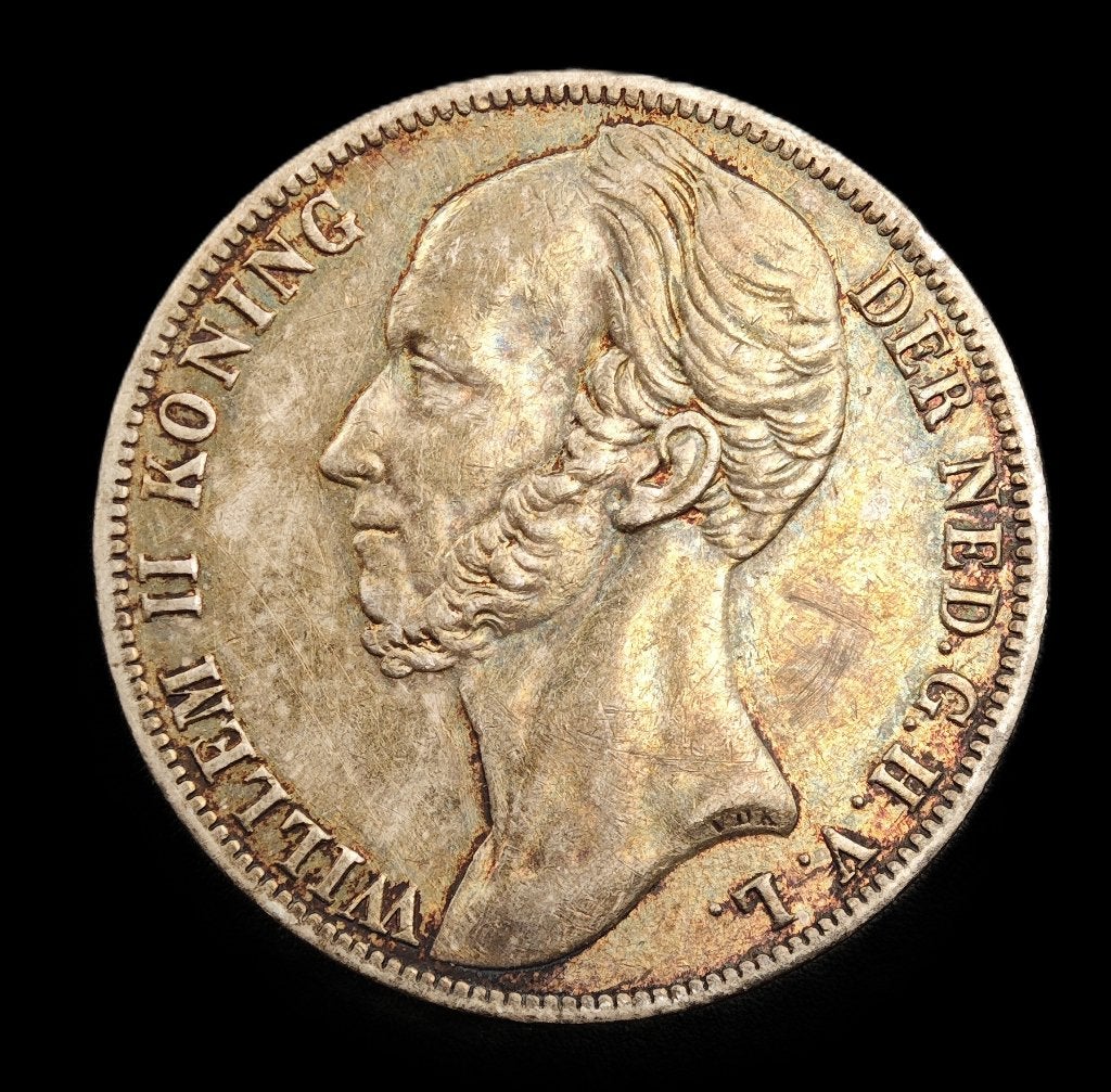 1847 1 Gulden Willem 2, 1 gulden, Verzenden, Zilver, Losse munt