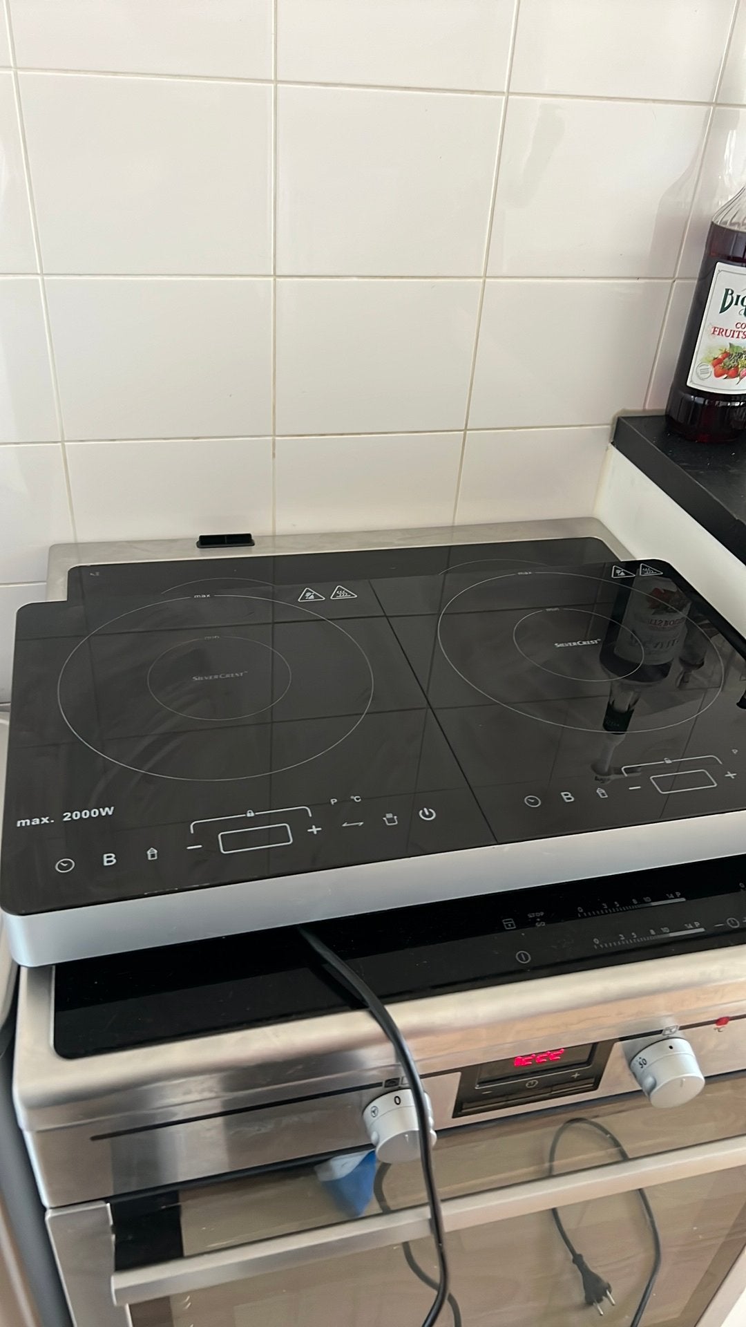 SilverCrest Dubbele Inductiekookplaat 3500W, Ophalen, 3 kookzones of minder, Zo goed als nieuw, Inductie