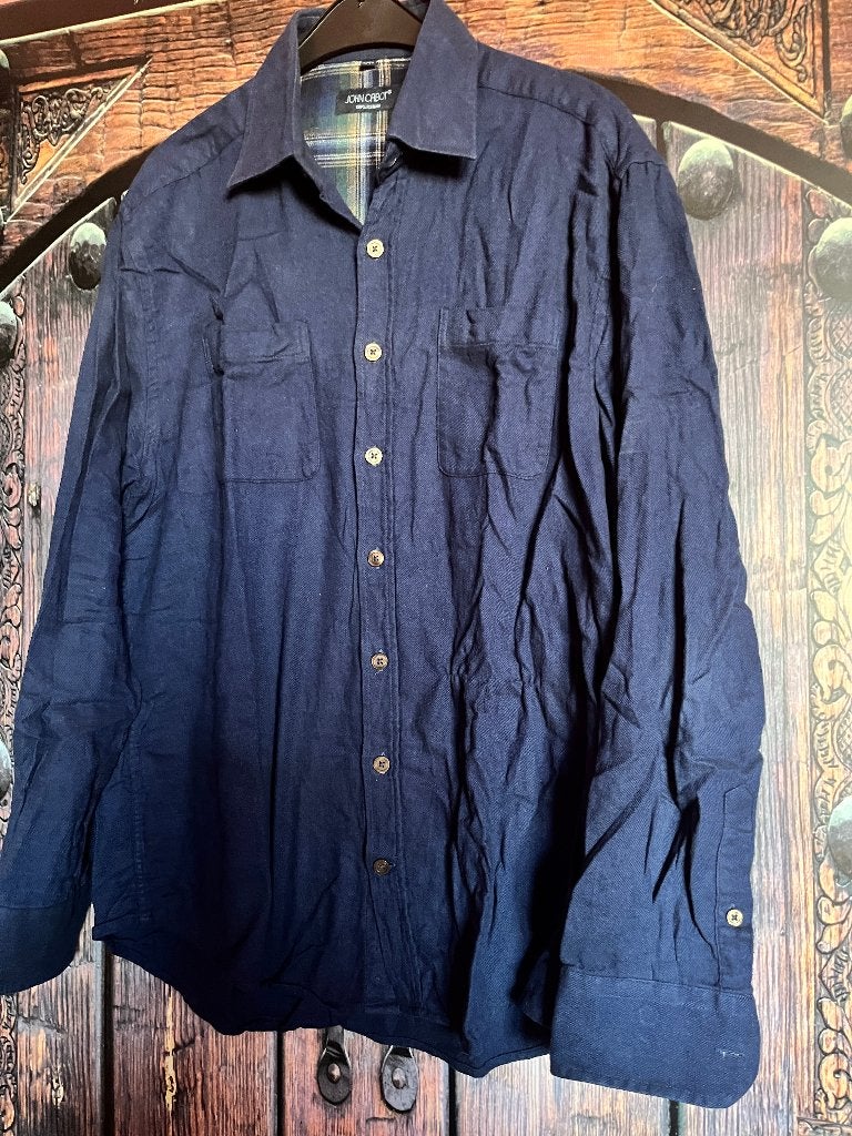 Katoenen overhemd maat L nu voor 14,99€, Blauw, Nieuw, Ophalen of Verzenden, Halswijdte 41/42 (L)