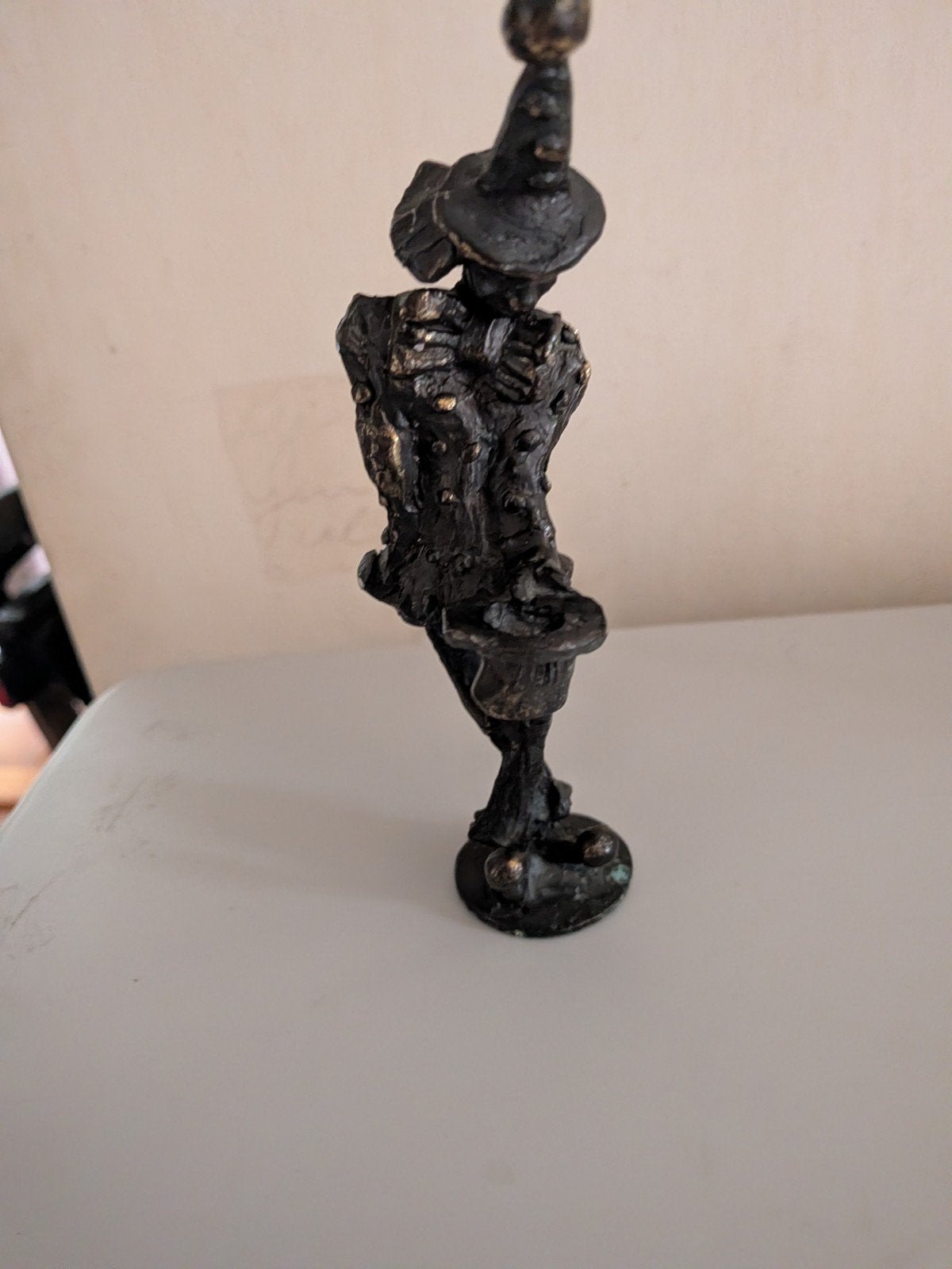 Bronzen beeldje van een tovenaar of heks, Overige onderwerpen, Handgemaakt, Minder dan 20 cm, Ophalen of Verzenden