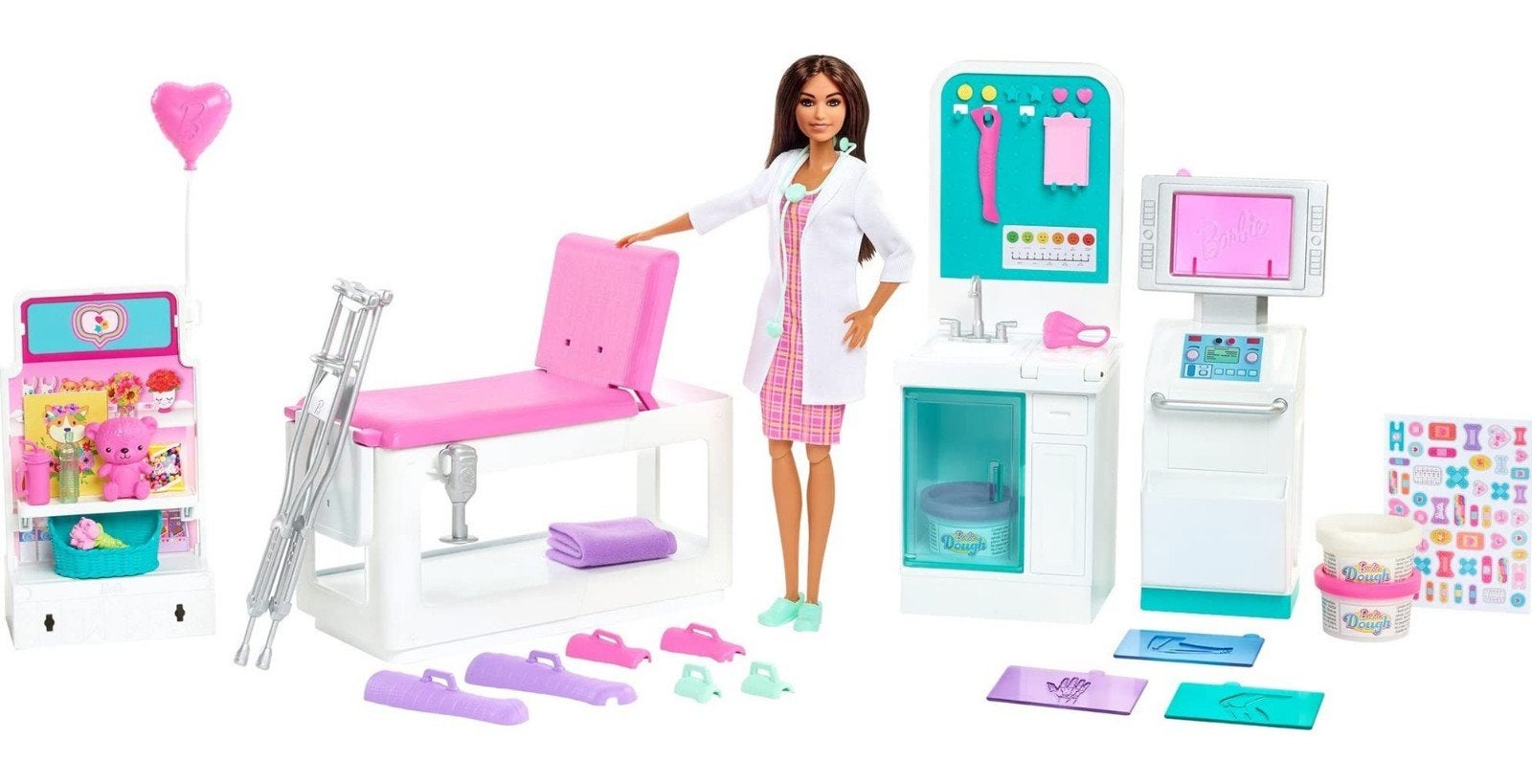 Barbie gipskamer (Mattel), Ophalen, Zo goed als nieuw, Toebehoren