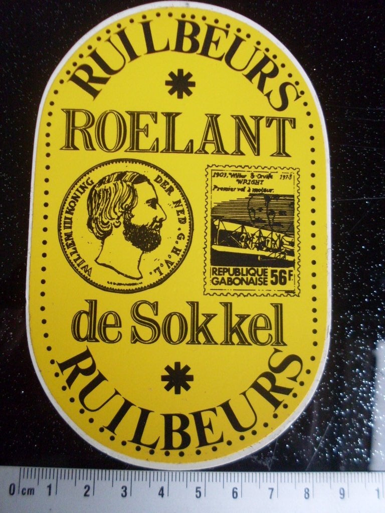 sticker ruilbeurs roelant de sokkel logo, Verzenden, Zo goed als nieuw, Bedrijf of Vereniging