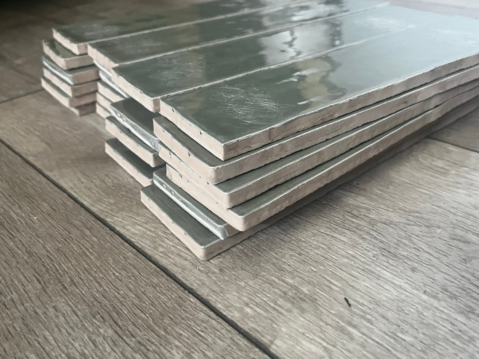 24 Paletta Saliegroen Tegels 6,5x26 cm - Klein Project, Ophalen, Nieuw, Minder dan 20 cm, 20 tot 40 cm
