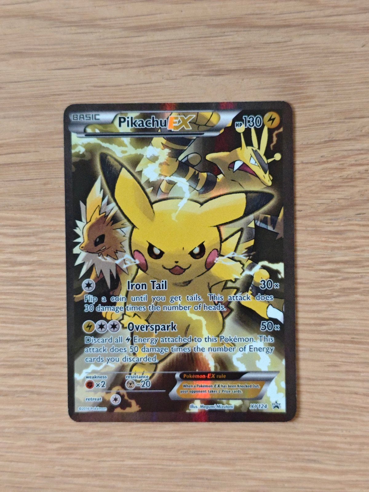 Pikachu EX XY124 Pokémon Kaart - Zo goed als nieuw, Ophalen, Zo goed als nieuw, Losse kaart