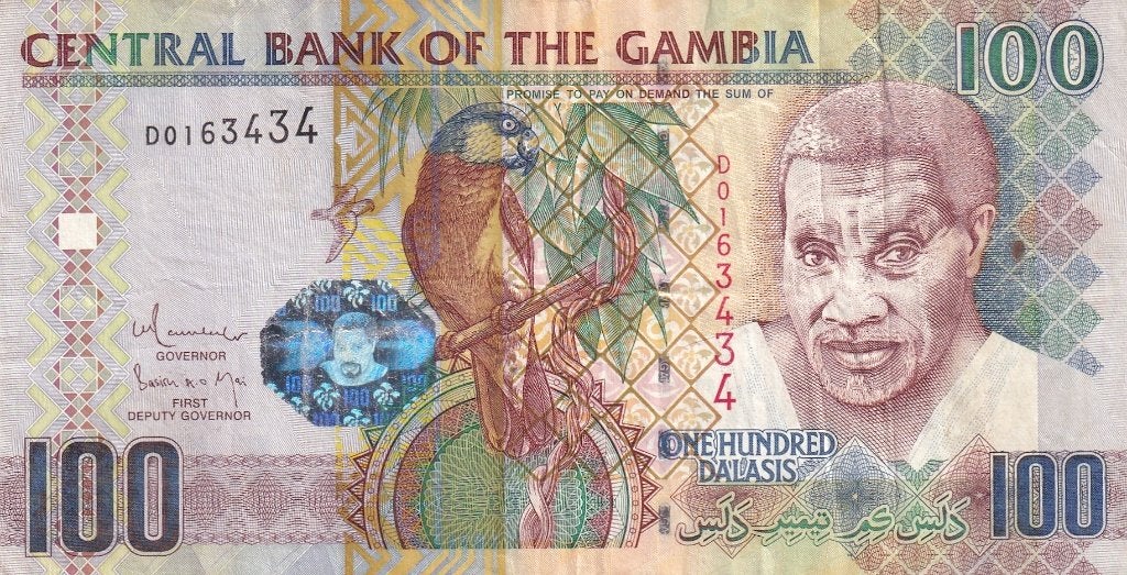 Gambia 100 dalasi 2010, Postzegels en Munten, Verzenden, Overige landen, Los biljet