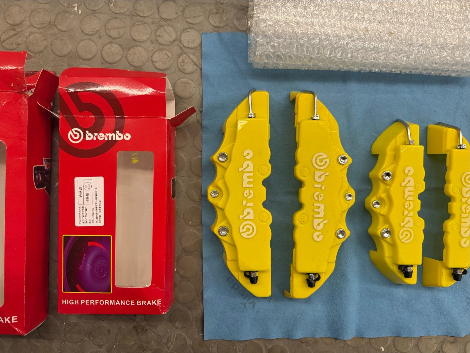 Brembo remklauw covers geel - set van 4, Ophalen of Verzenden, Nieuw, Universele onderdelen