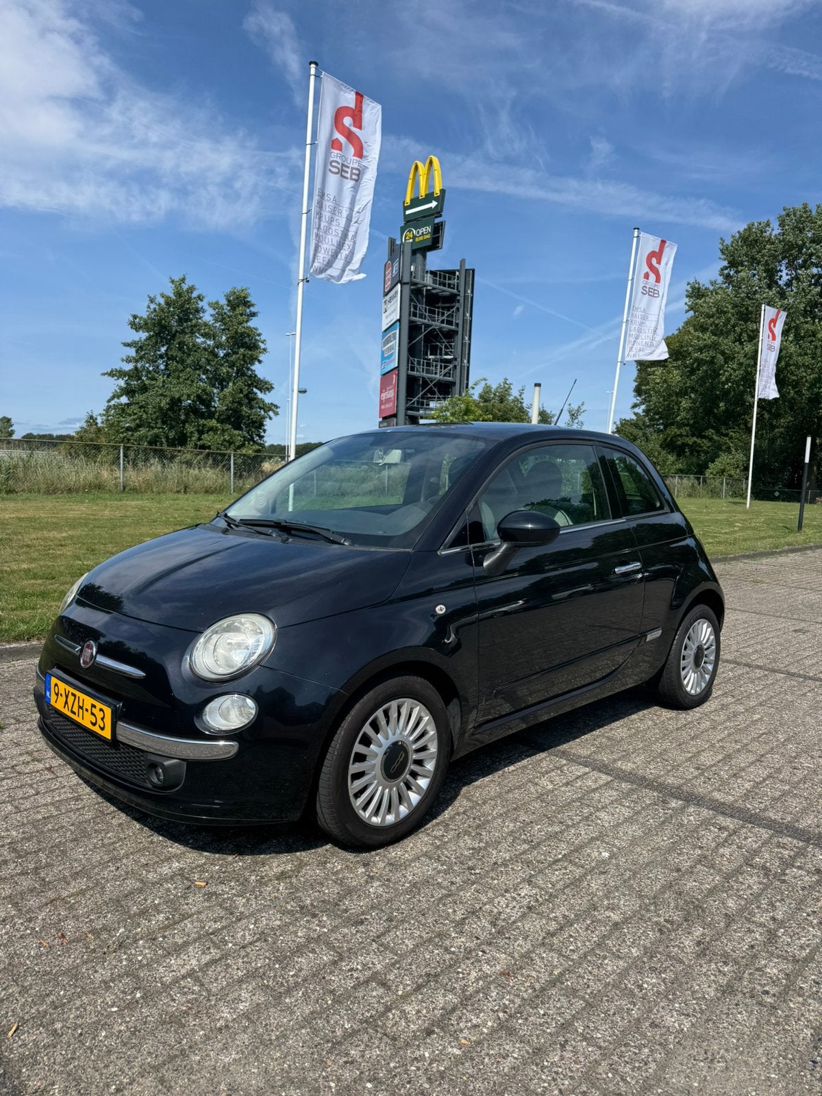 Fiat 500 Pop 0.9 2010 Zwart, Auto's, Fiat, Leder en Stof, 24 km/l, Handgeschakeld, Vierwielaandrijving
