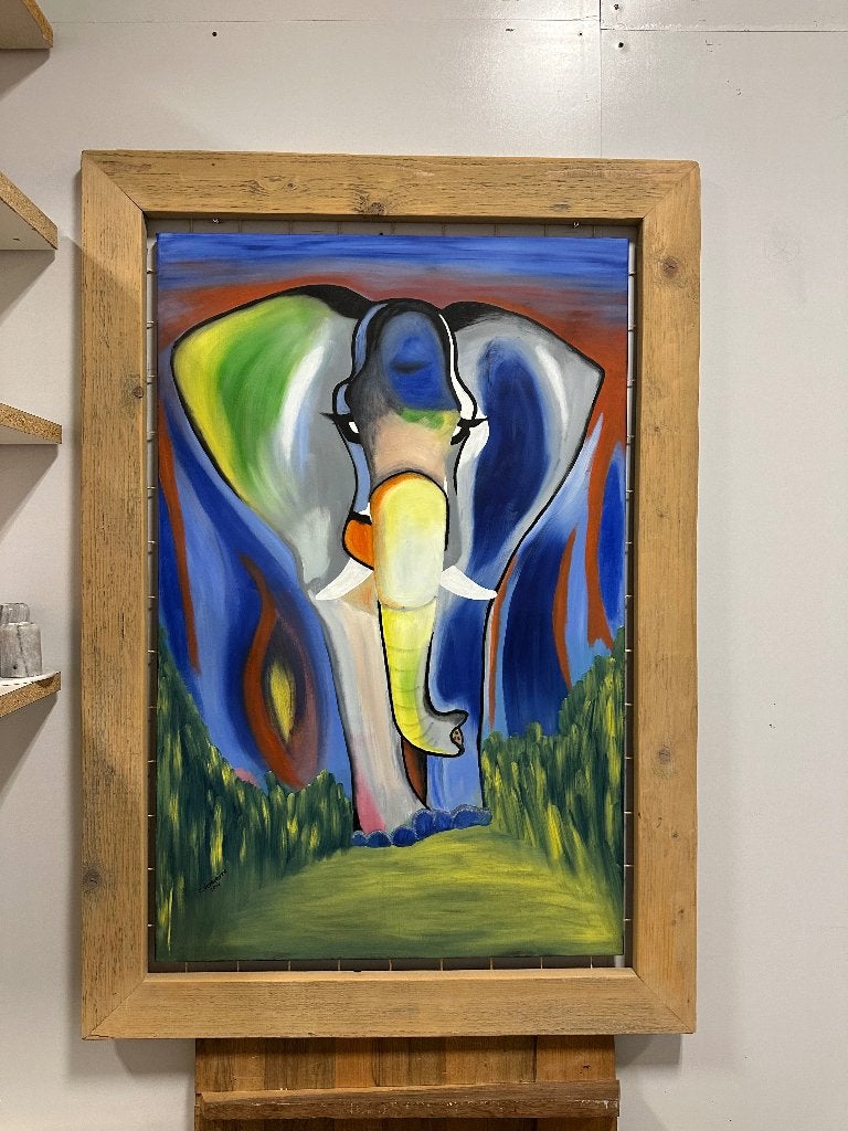 Olie verf schilderij oliefant, Ophalen
