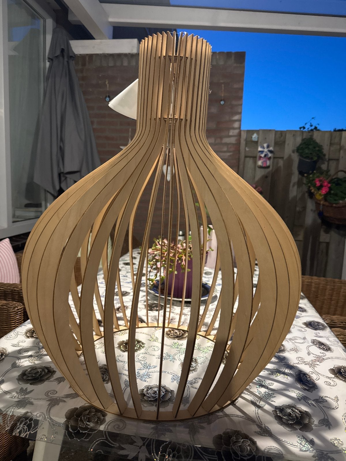 Houten hanglamp - Modern design, Ophalen of Verzenden, Zo goed als nieuw