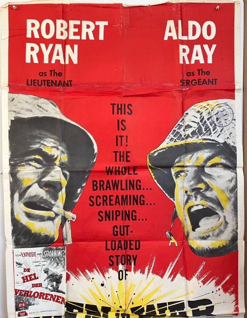 Men in War (1957) - Originele filmposter, Ophalen of Verzenden, A1 t/m A3, Film en Tv, Rechthoekig Staand