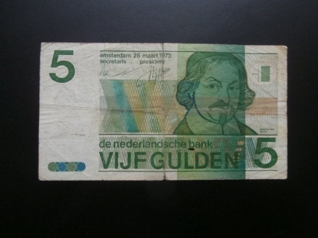 Bank Biljet Nederland 5 Gulden 1973, Postzegels en Munten, Verzenden, 5 gulden, Los biljet