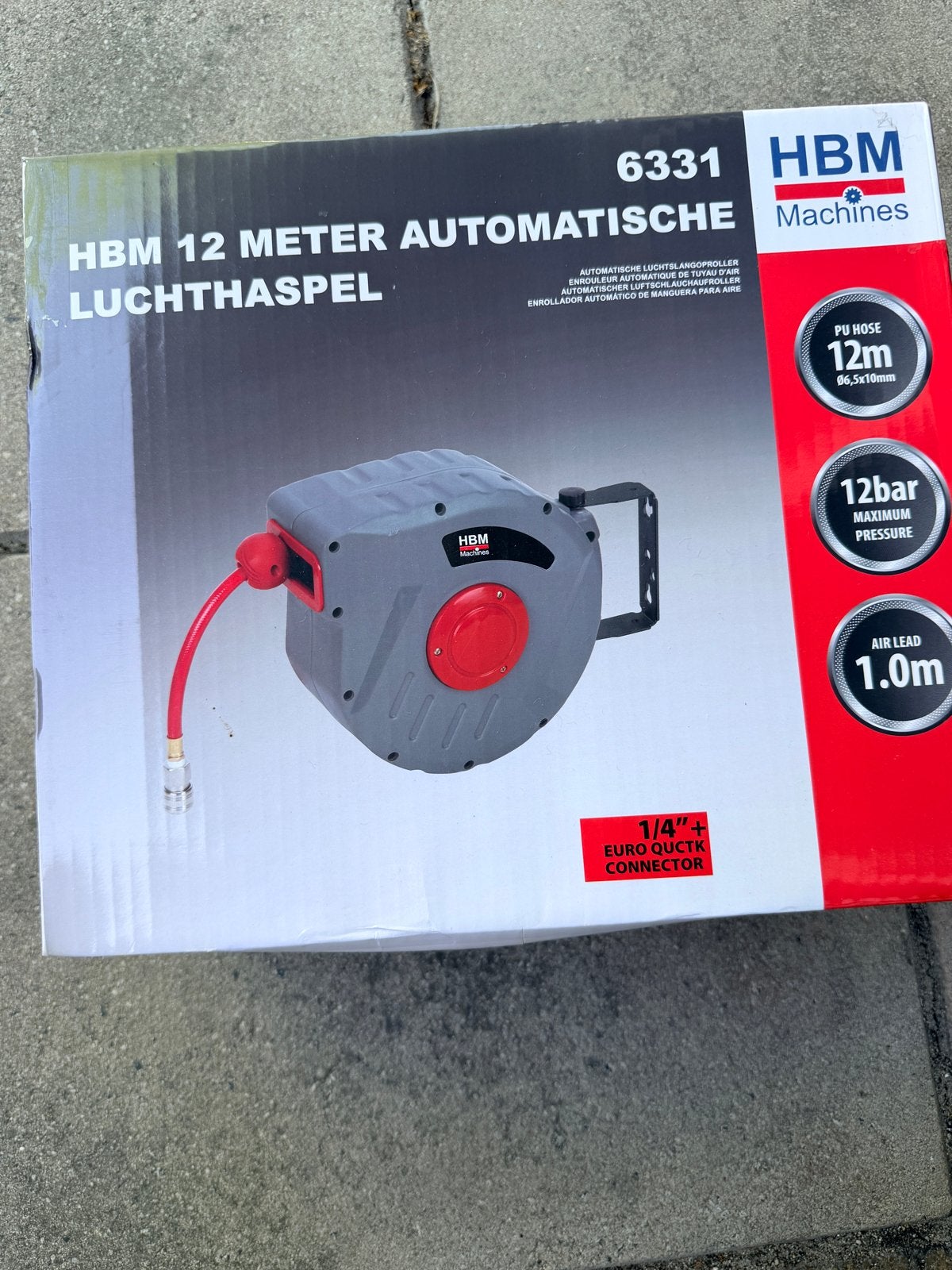 HBM 12 Meter Automatische Luchthaspel - 12 bar, Ophalen, Nieuw