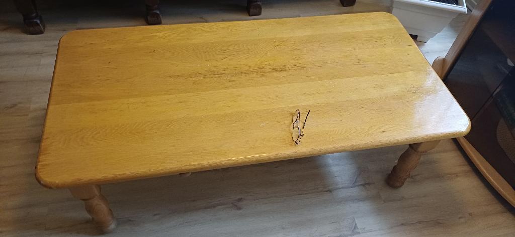 Grenen Salontafel, Ophalen, Gebruikt, 100 tot 150 cm, 50 tot 100 cm