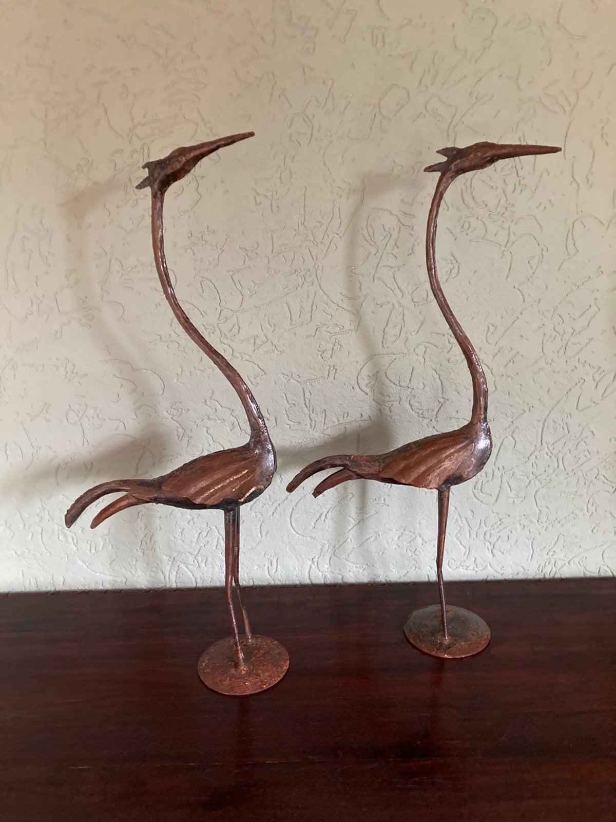 Unieke set Metalen Kraanvogels Zimbabwe Recycle Art, 61&53cm, Beeld, Metaal, Vogel, 50 - 100 cm