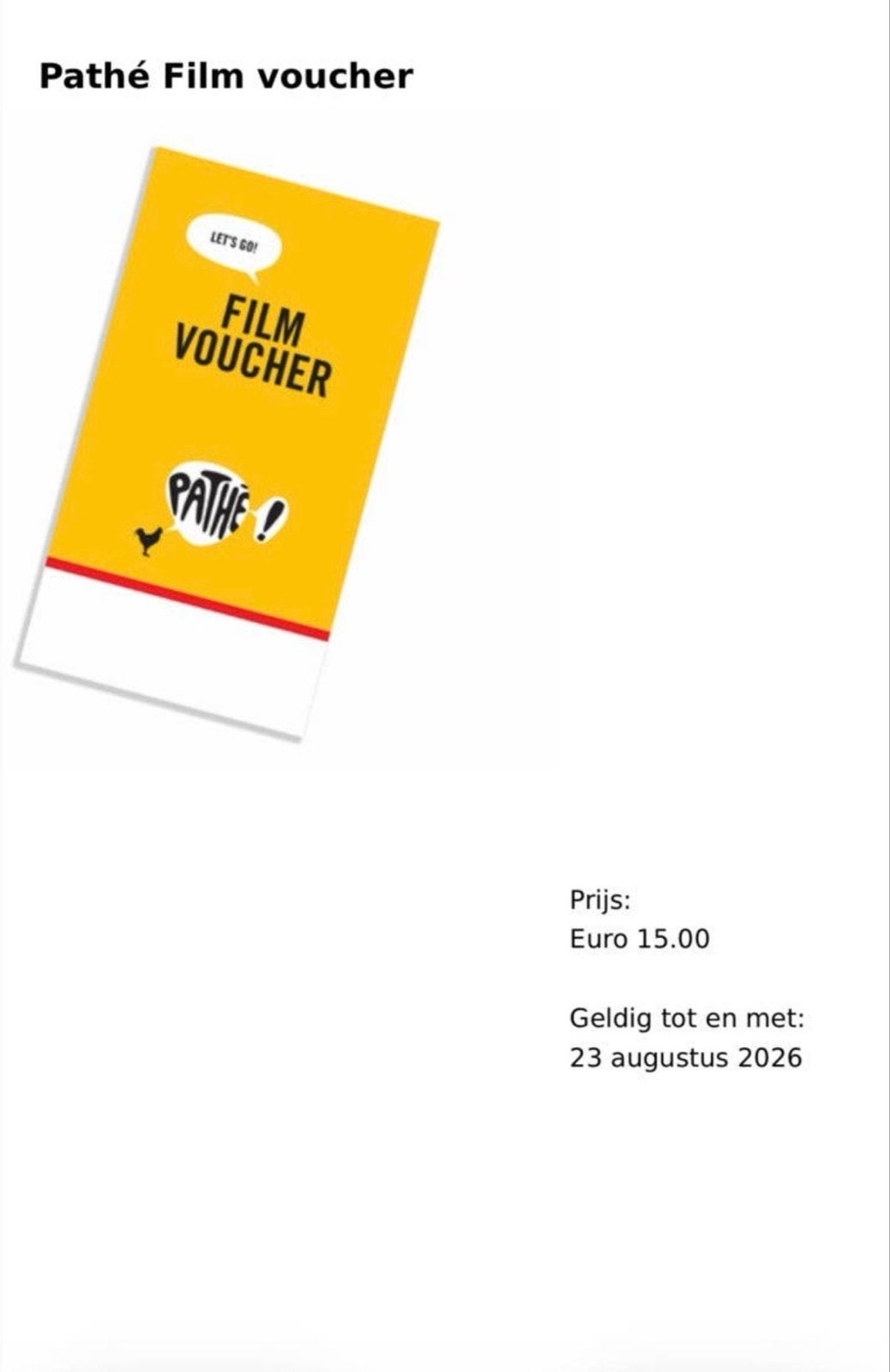 4 film vouchers, Tickets en Kaartjes, Vrijkaartje alle films