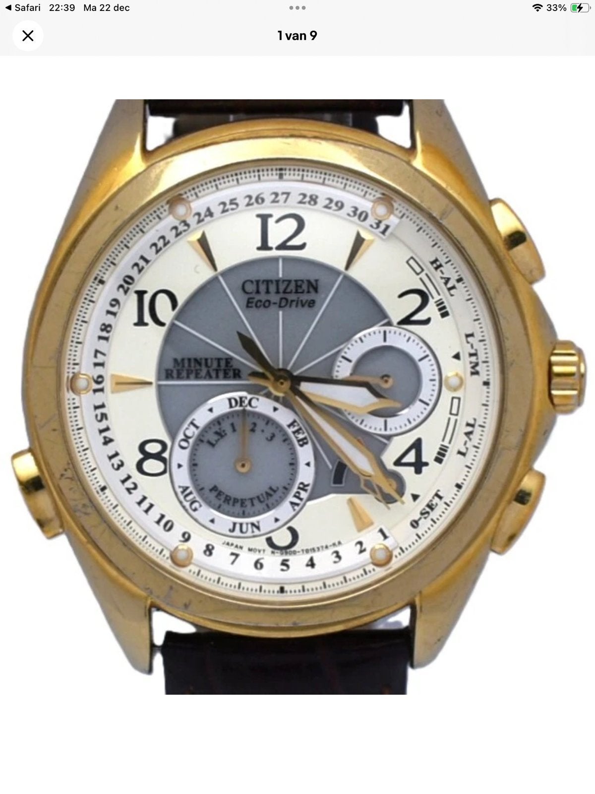 Citizen / Eco Drive / Calibre, Sieraden, Tassen en Uiterlijk, Horloges | Heren, Zo goed als nieuw, Polshorloge, Citizen, Overige materialen