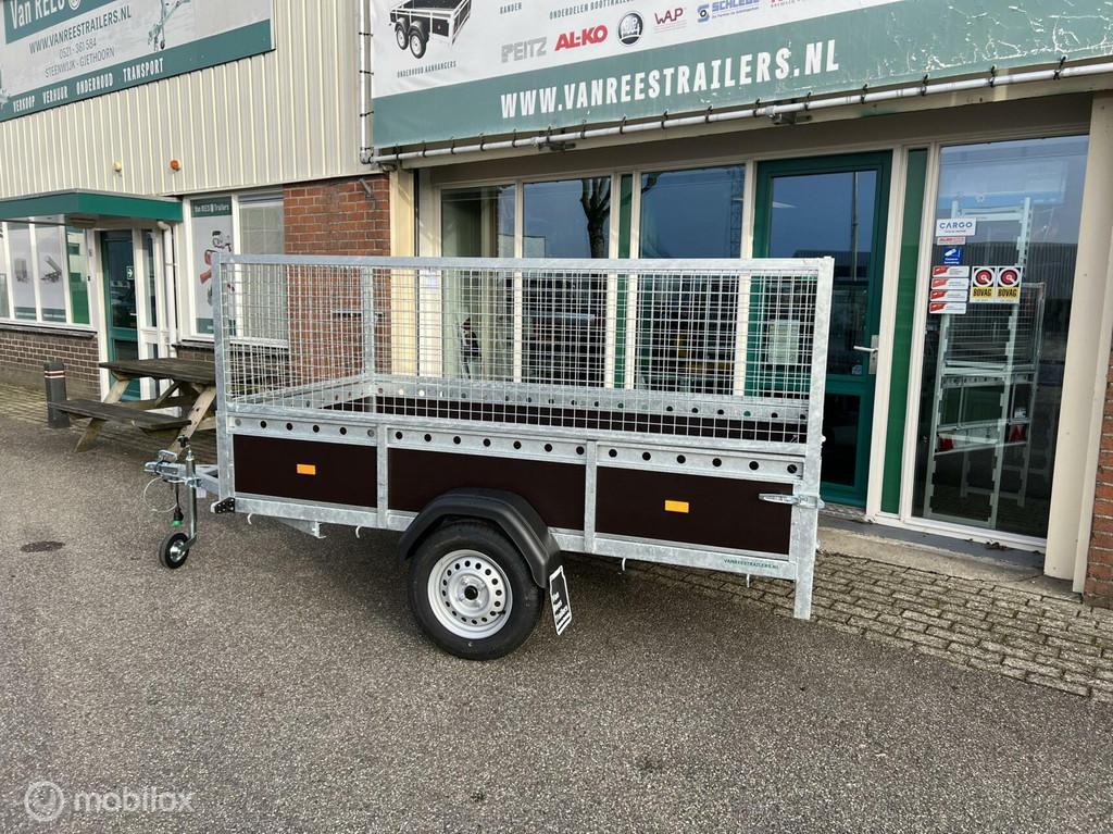 NIEUW BAKWAGEN MET LOOFREKKEN 250X130 750KG RIJKLAAR, Nieuw